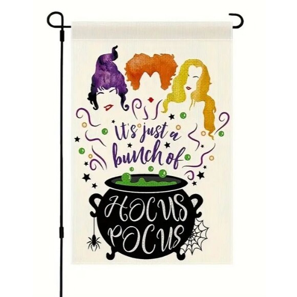 Unbranded Other - Halloween Garden Flag 12x18 Polyester It's Just a Bunch of Hocus Pocus